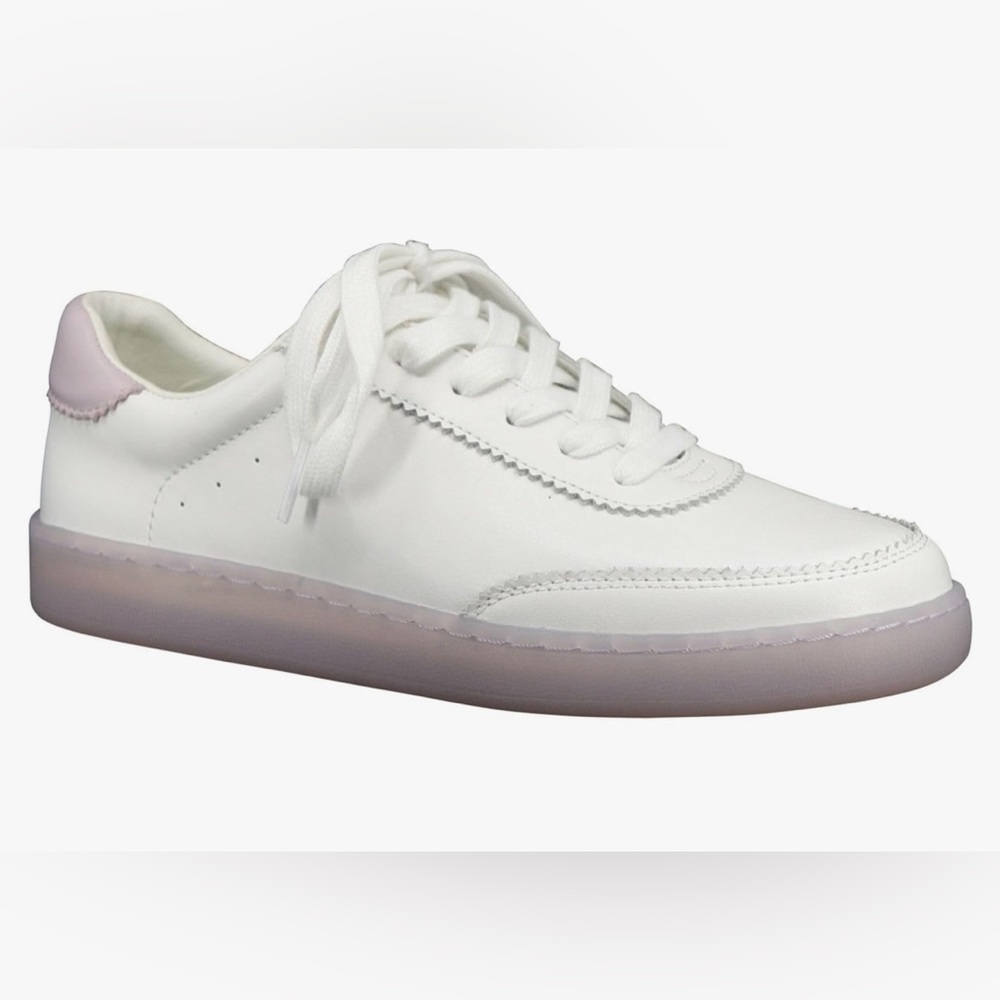 NEW SPLENDID FREYA Leather Sneakers - cream lavender- size 9.5